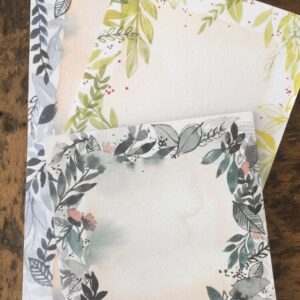 Bloc notes pour écrire. Aquarelle végétale et fleurs. to do list original. Par jeym illustrations