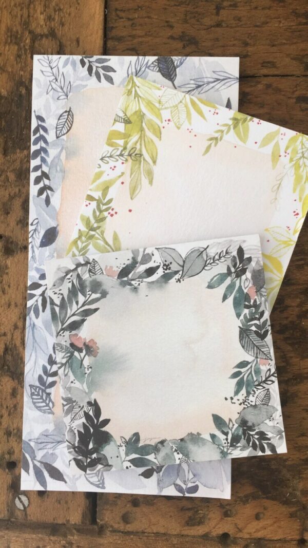 Bloc notes pour écrire. Aquarelle végétale et fleurs. to do list original. Par jeym illustrations