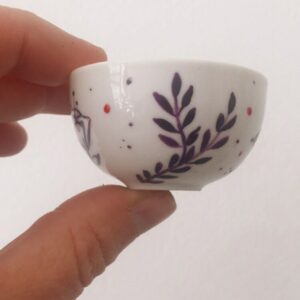 bol porcelaine peinte à la main cadeau mamie Jeym
