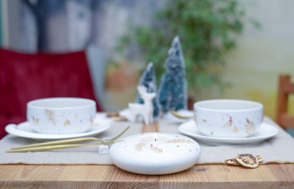 décoration de table porcelaine peinte à la main unique Jeym