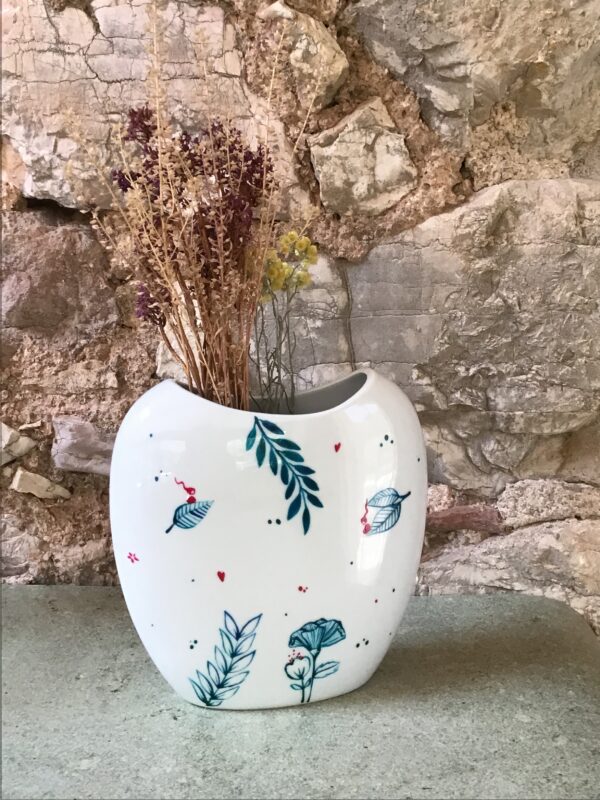 Vase allongé porcelaine - collection BLEUE – Image 2