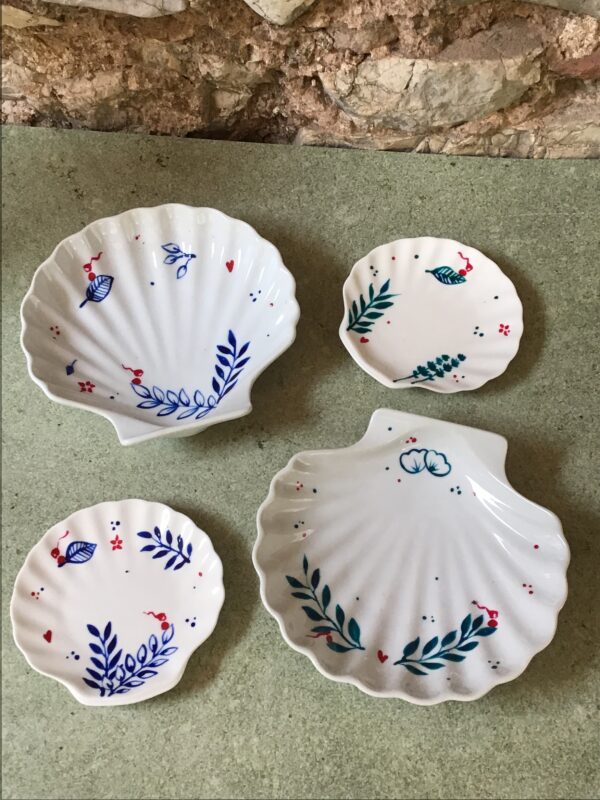 Coquillage en porcelaine - collection BLEUE