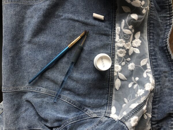 Blouson en jean - pour mariage - future mariée- personnalisable et peint à la main – Image 6
